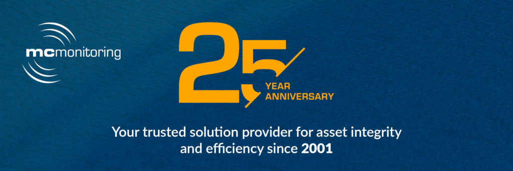 25 Year Anniversary Celebrating 25 years of MC-monitoring, 2001 to 2026 anniversary banner