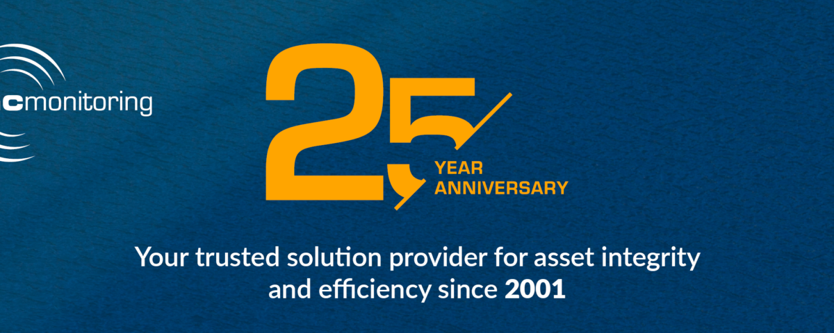 Celebrating 25 years of MC-monitoring, 2001 to 2026 anniversary banner